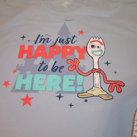 Disney Pixar Forky I'm Just Happy To Be Here Toy Story T-Shirt 2XL Blue - Picture 3 of 6